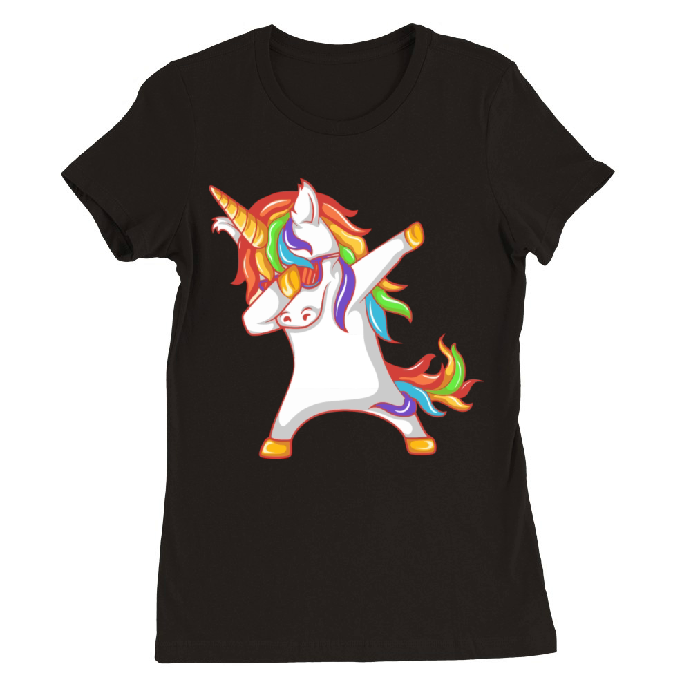 Dabbing Unicorn Premium Womens Crewneck T-shirt