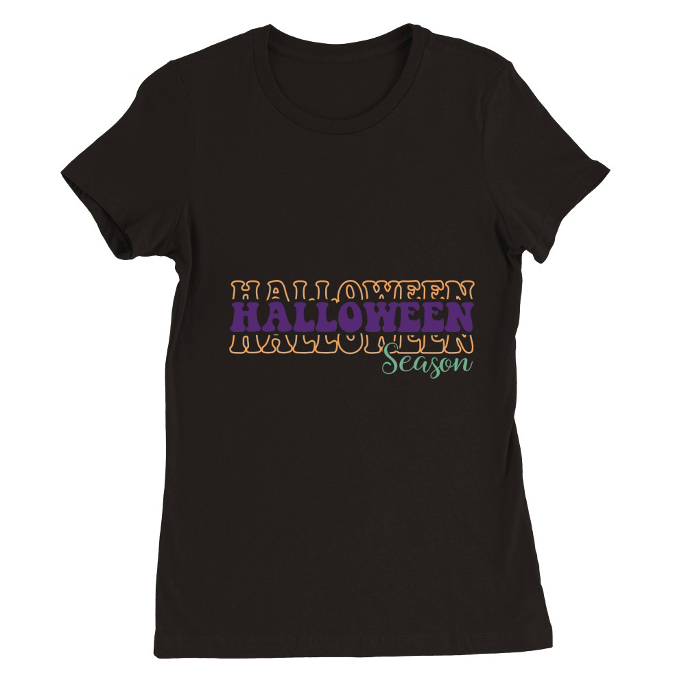 Halloween Season Retro Groovy Vintage 1.01 Premium Womens Crewneck T-shirt