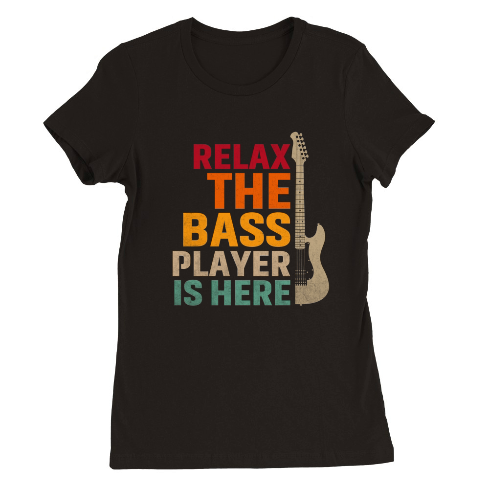 Vintage Relax the Guitar Player Is Here Premium Womens Crewneck T-shirt