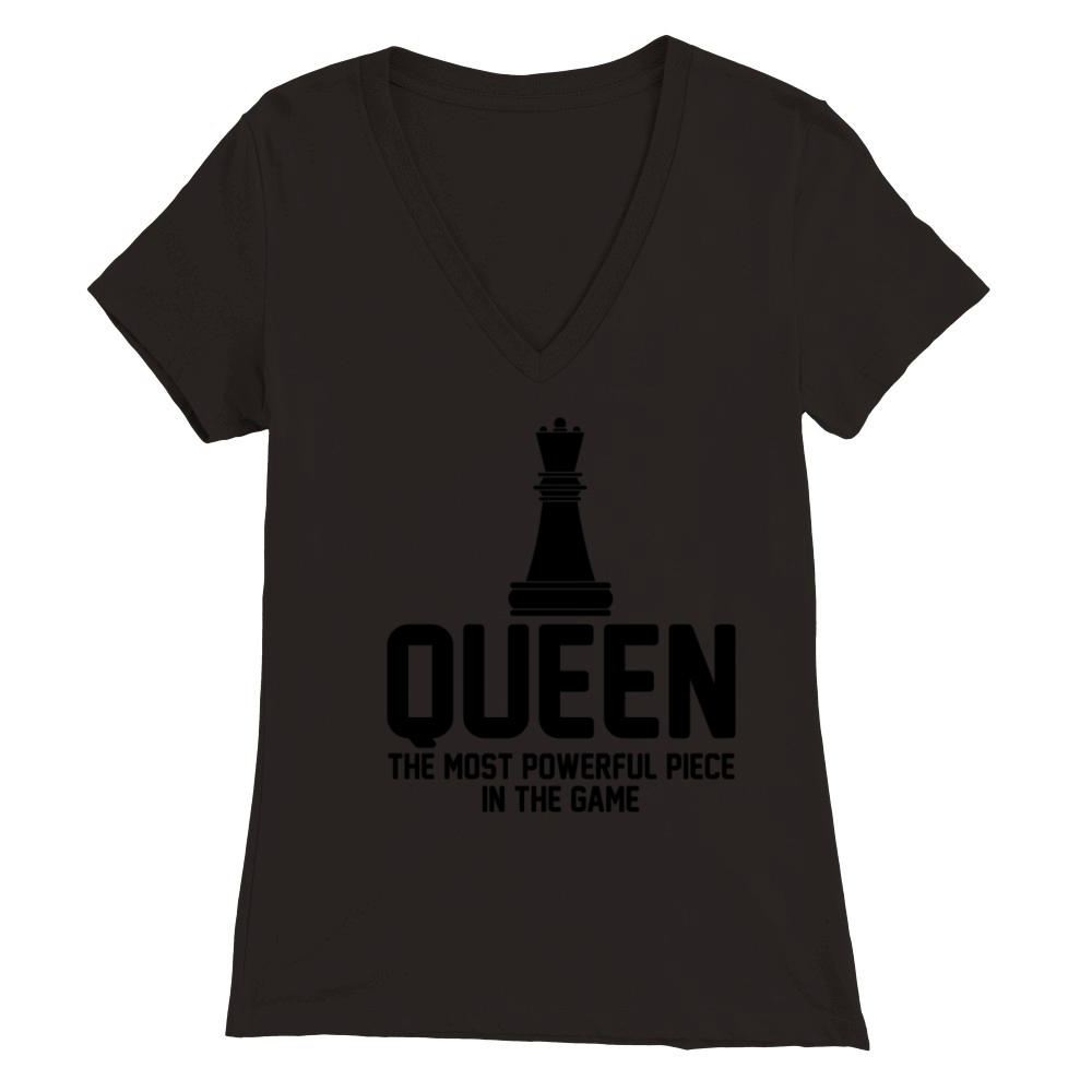 Black Queen Powerful Chess African American Women Premium Womens V-Neck T-shirt