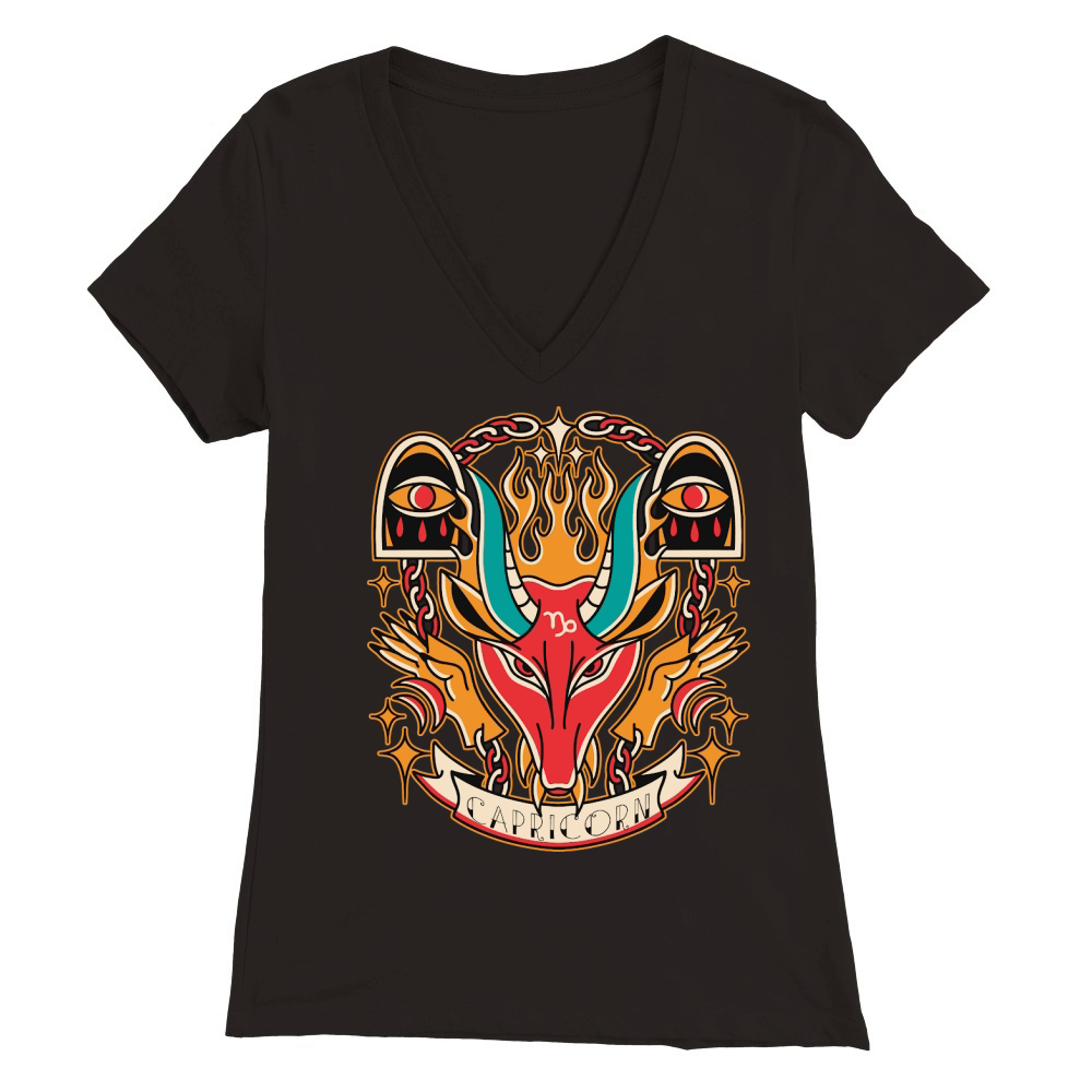 Capricorn Premium Womens V-Neck T-shirt