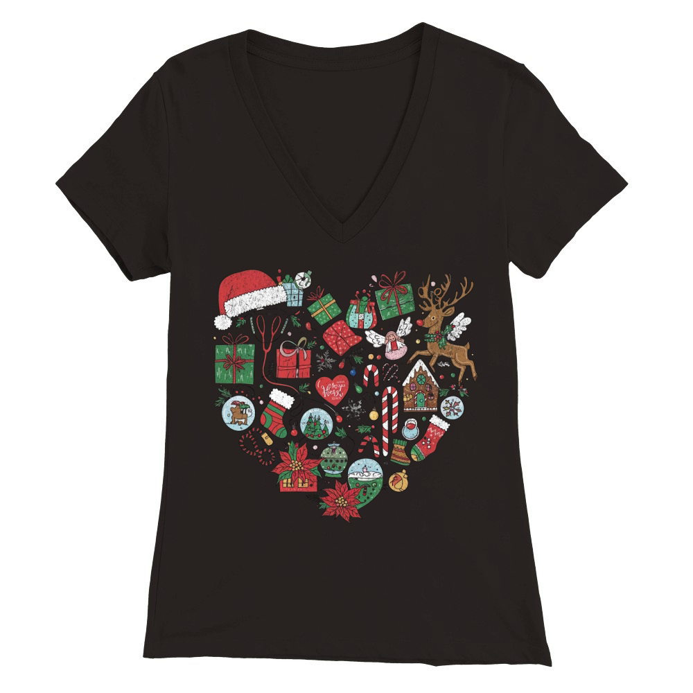 Christmas Nurse Sublimation Bundle 12 Premium Womens V-Neck T-shirt