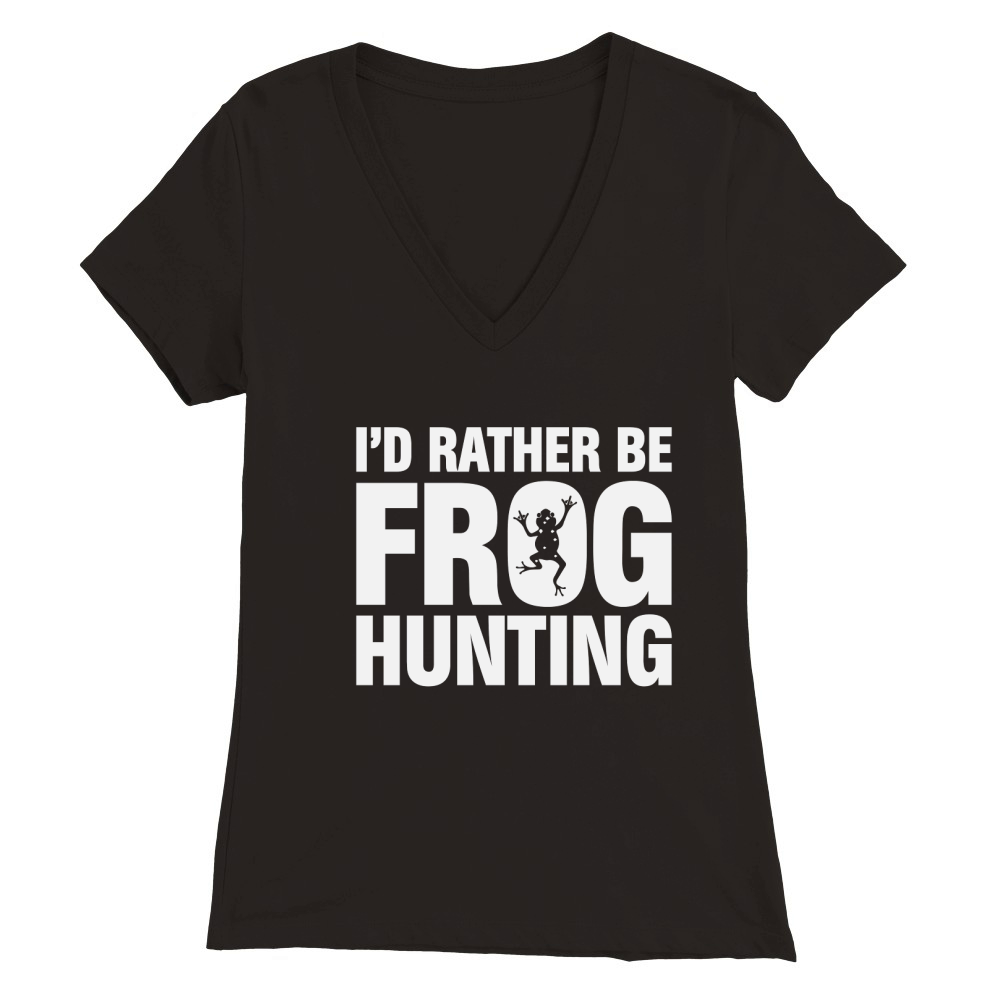 Frog Hunting Premium Womens V-Neck T-shirt