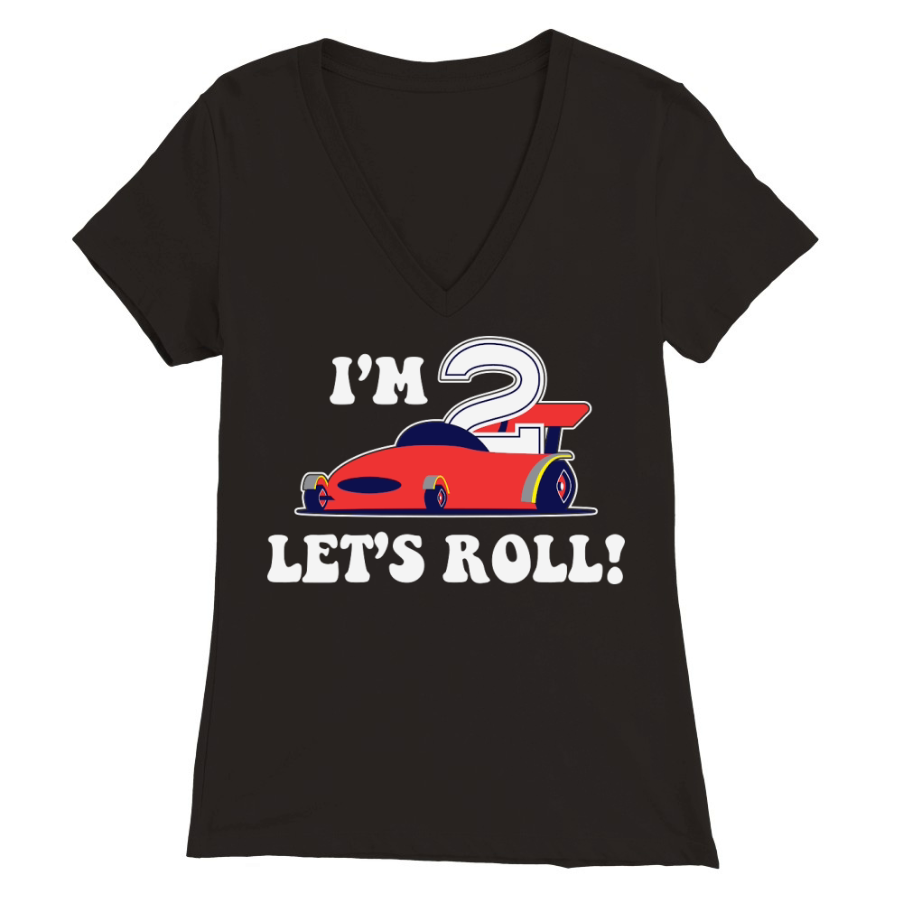 i am 2 lets roll birthday Premium Womens V-Neck T-shirt