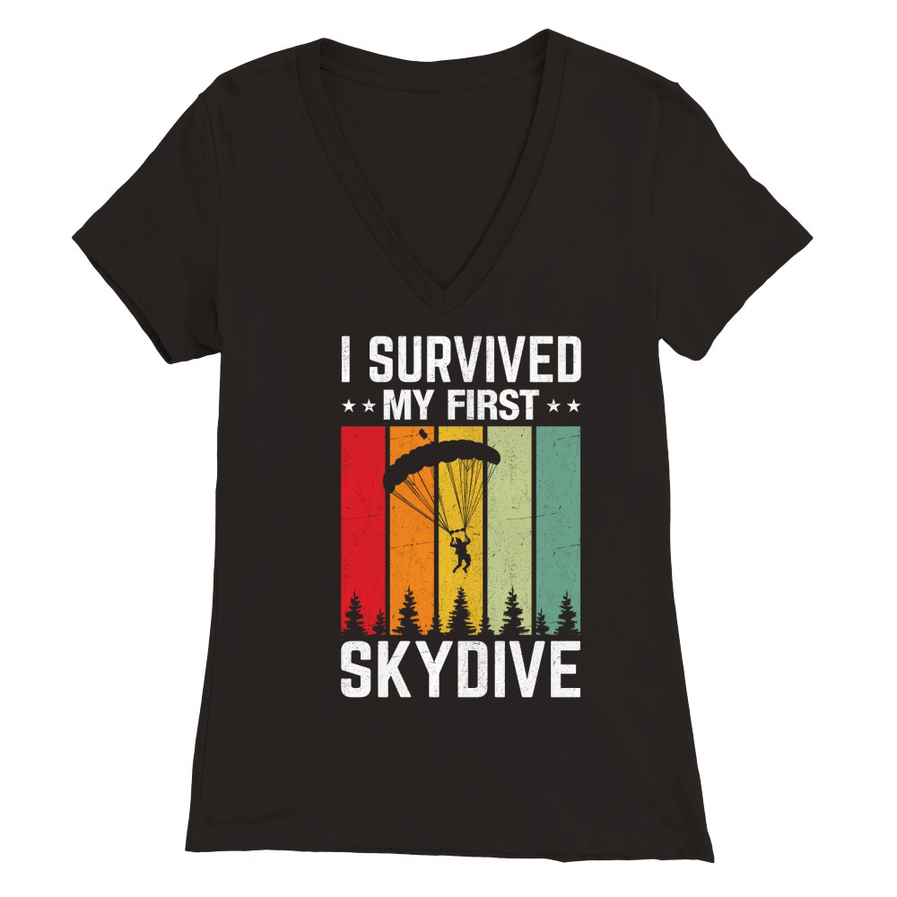 I survived my first skydive 03 Premium Womens V-Neck T-shirt