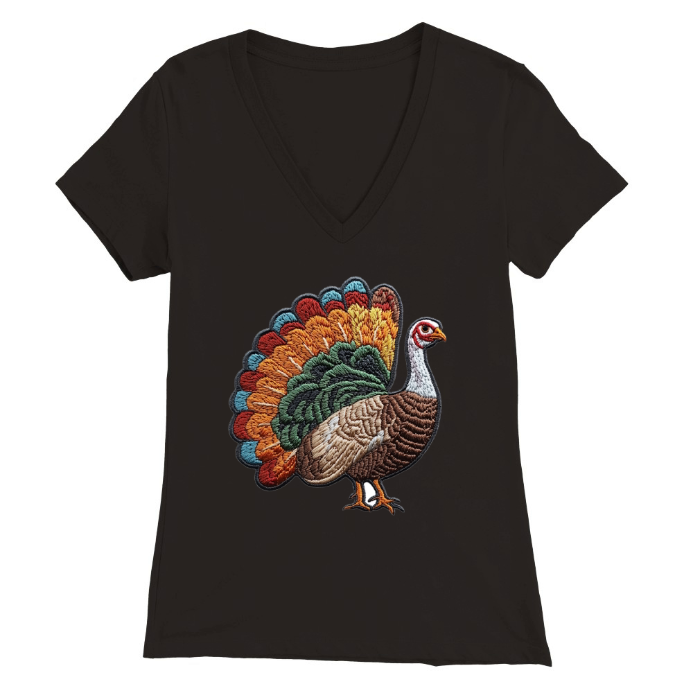 Thanksgiving Funny Turkey 22 Premium Womens V-Neck T-shirt