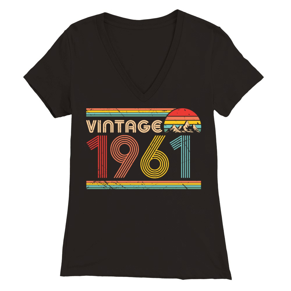 Vintage 1961 60th Birthday Est 1961 Premium Womens V-Neck T-shirt