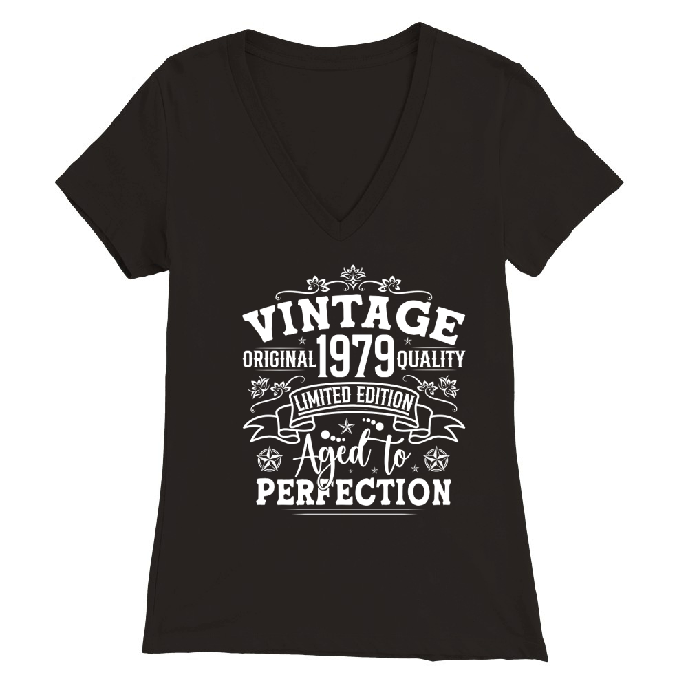 Vintage Birthday TShirt Design Bundle 1979 Premium Womens V-Neck T-shirt