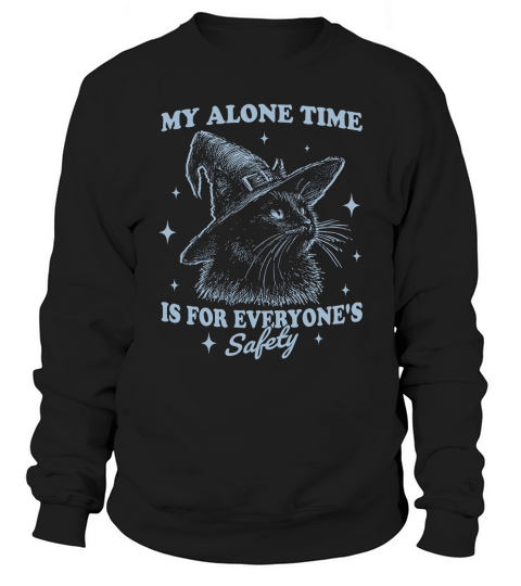 Cat Witch Hat Halloween D Grey Sweatshirt Unisex