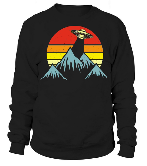 Vintage UFO Alien mountain Sweatshirt Unisex
