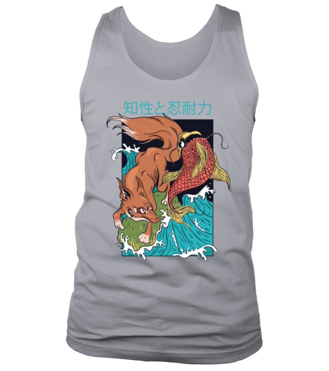 Vintage Japanese Fox and Fish Tank Top Unisex