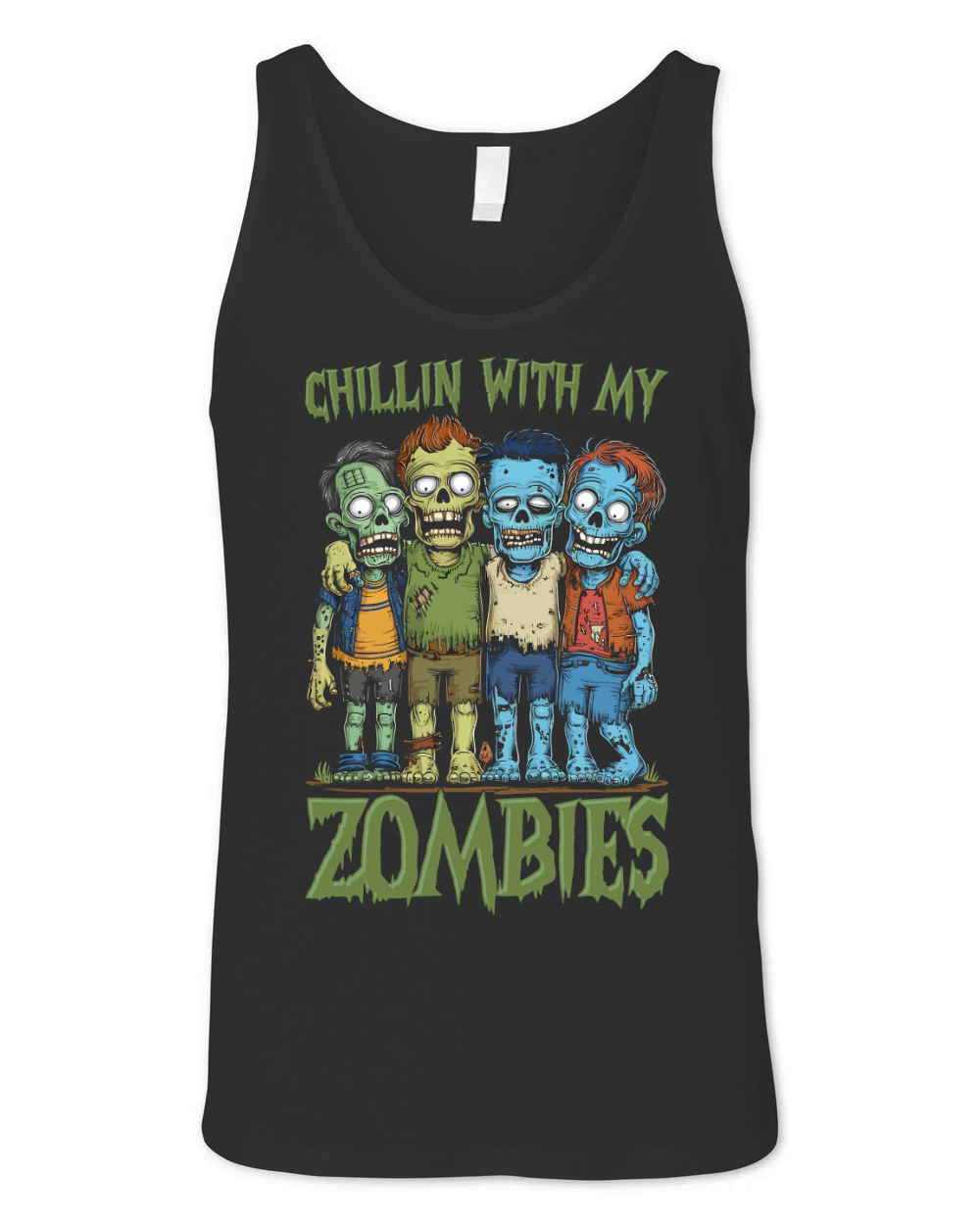 CHILLIN WITH MY ZOMBIES Unisex Jersey Tank