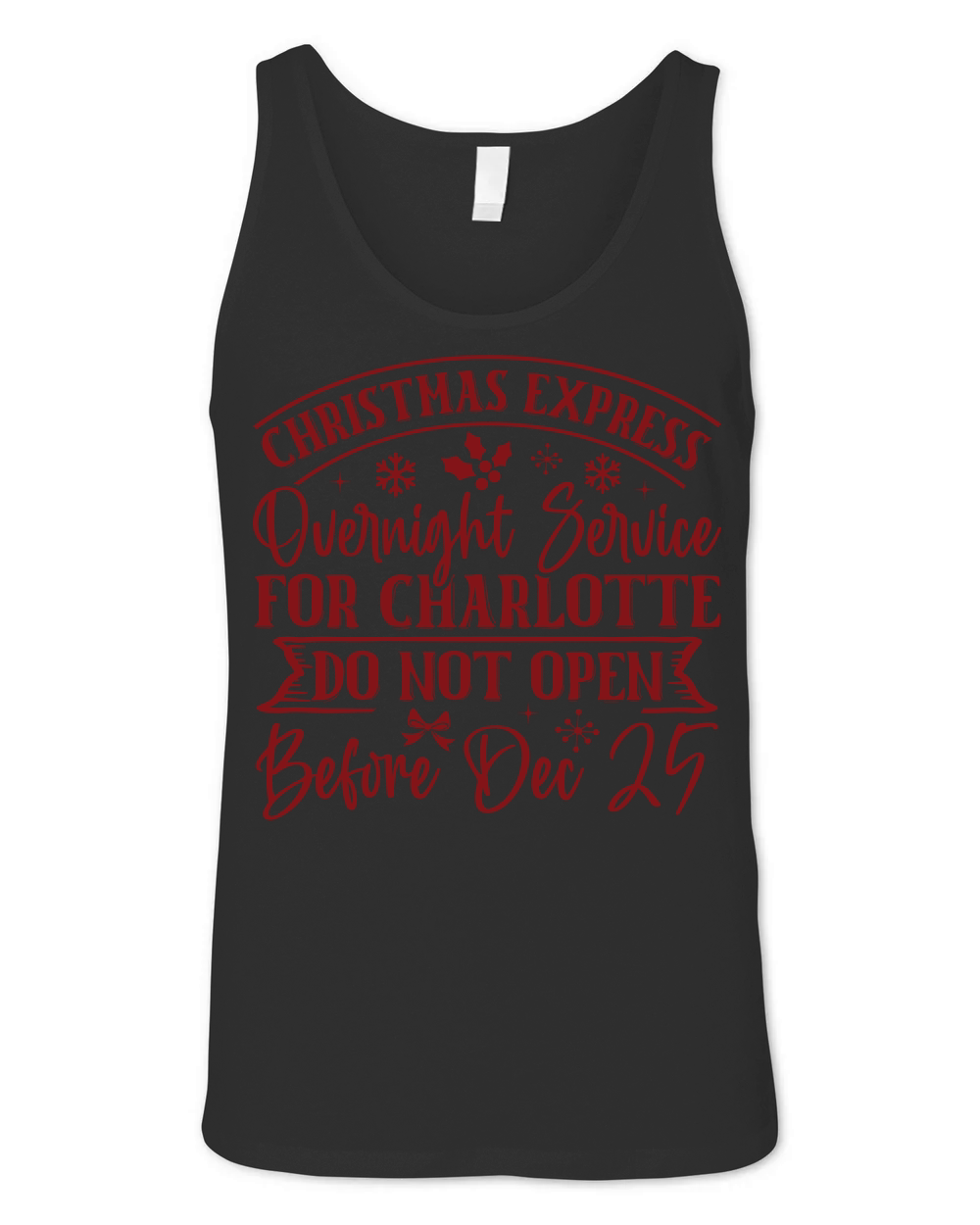 Christmas express overnight service for Charlotte Unisex Jersey Tank
