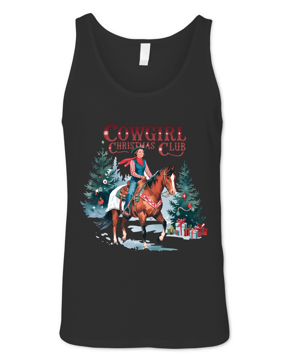 Cowgirl Christmas Club Vintage Christmas 02 Unisex Jersey Tank