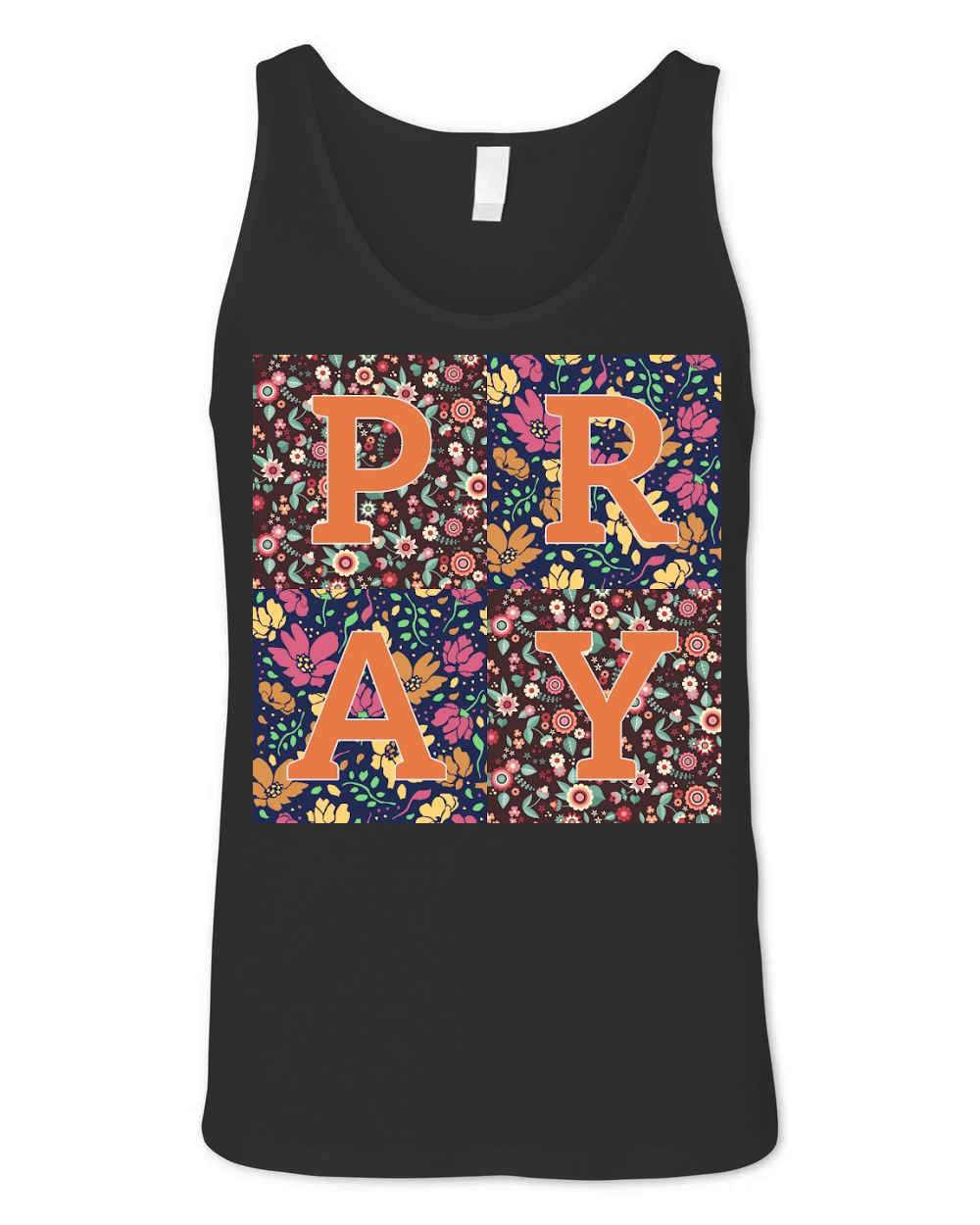 Floral Patchwork Pray Unisex Jersey Tank
