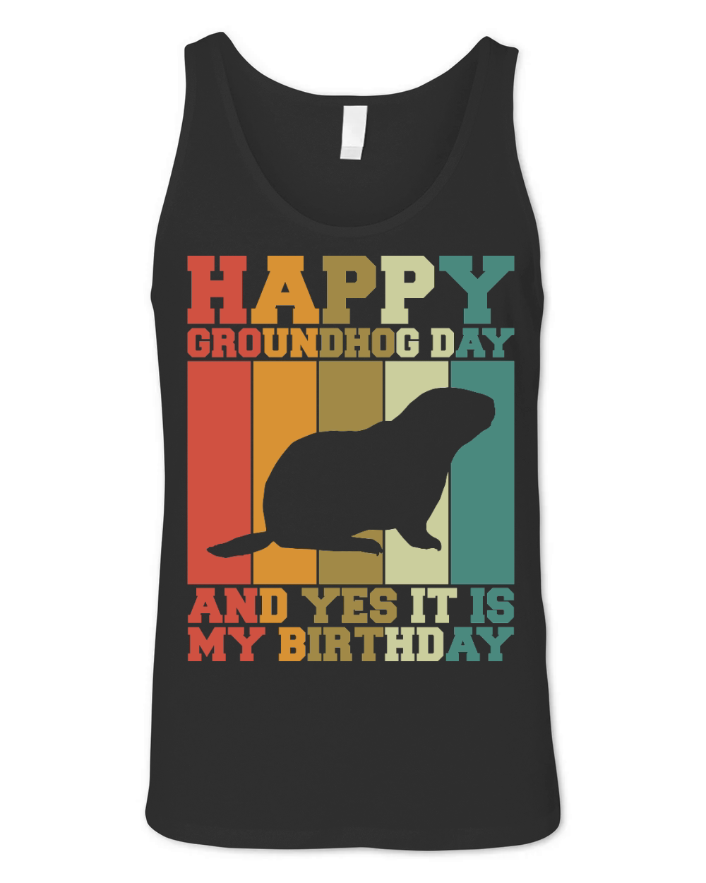 Happy Groundhog Day Birthday on 2nd February Retro Vintage T Shirt Unisex Jersey Tank
