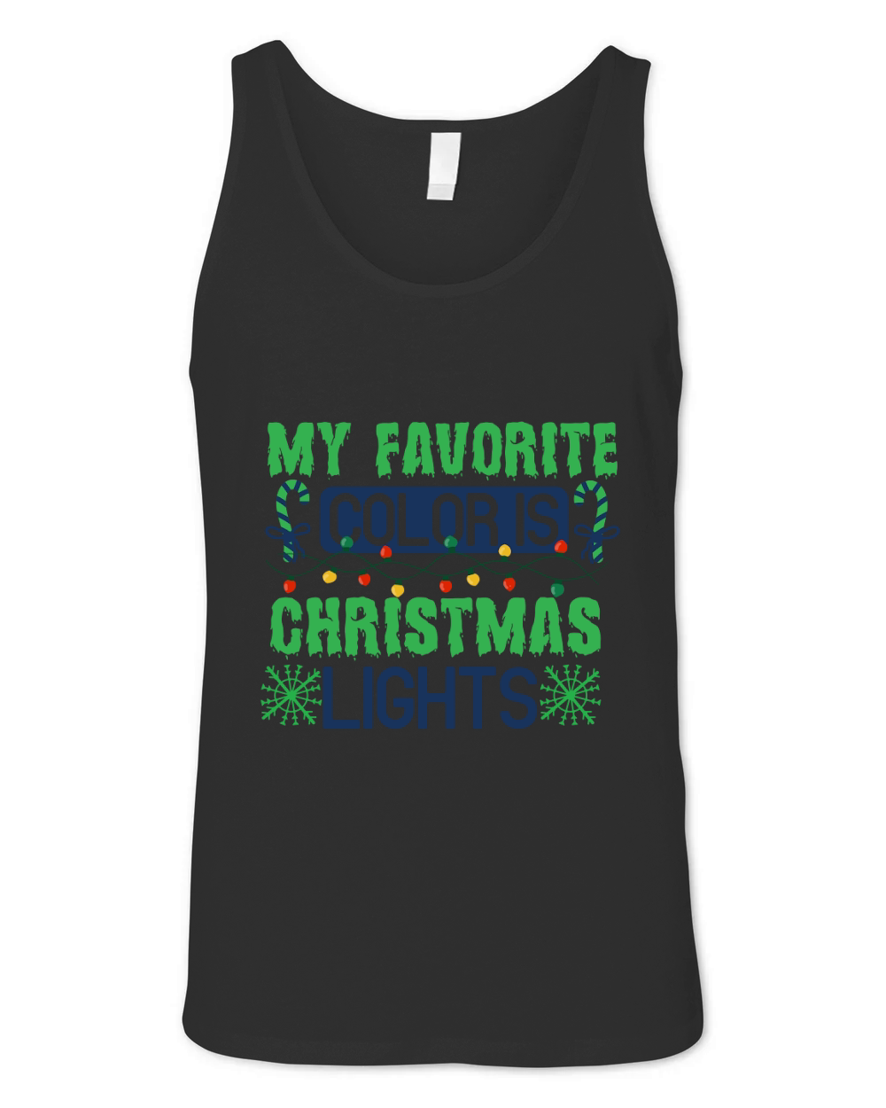 My Favorite Color is Christmas Lights Unisex Jersey Tank