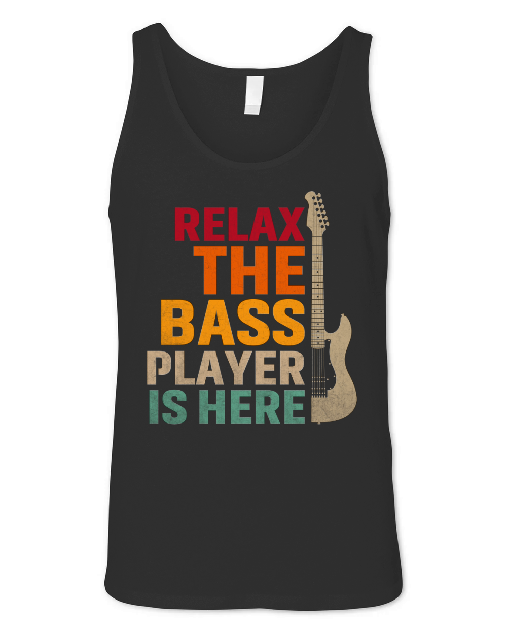 Vintage Relax the Guitar Player Is Here Unisex Jersey Tank