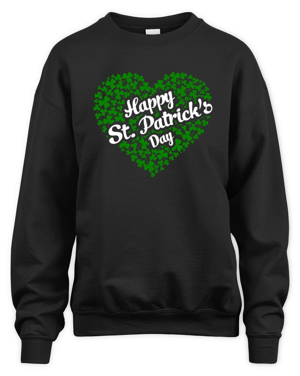 Happy St Patricks Day Shamrock Heart Valentines Da Unisex Premium Crewneck Sweatshirt