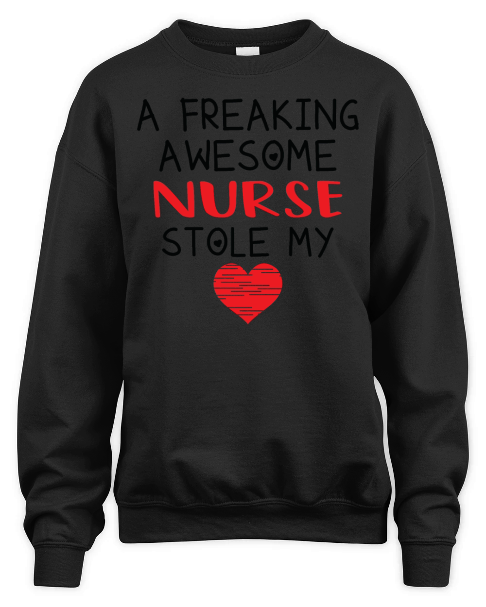 Nurse Valentines Funny Red Heart Unisex Premium Crewneck Sweatshirt
