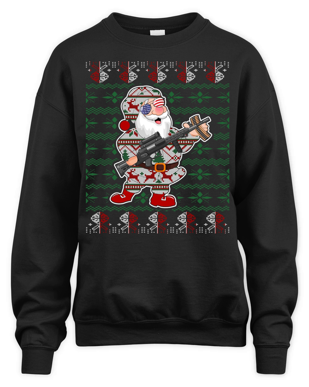 santa claus with gun Unisex Premium Crewneck Sweatshirt