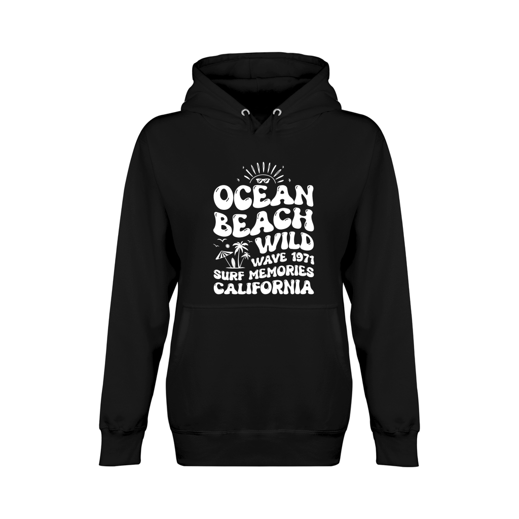 Ocean Beach Wild Wave 1971 Surf Memories California (2) Unisex Premium Pullover Hoodie