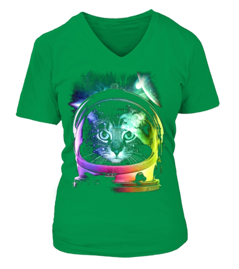 Cat Space V-neck T-Shirt Woman