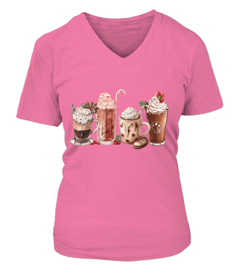Christmas Cocoa Coffee Cookies 02 V-neck T-Shirt Woman