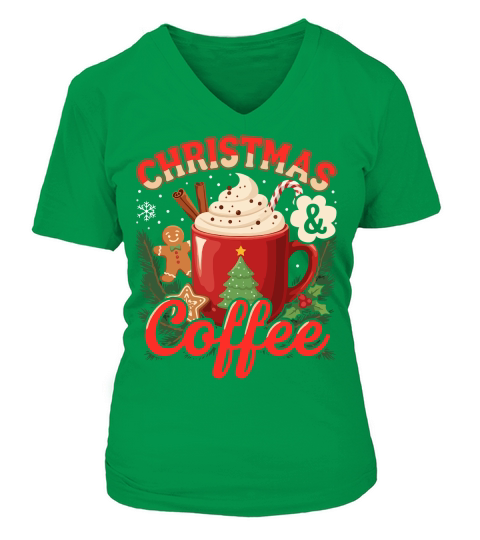 christmas & coffee V-neck T-Shirt Woman