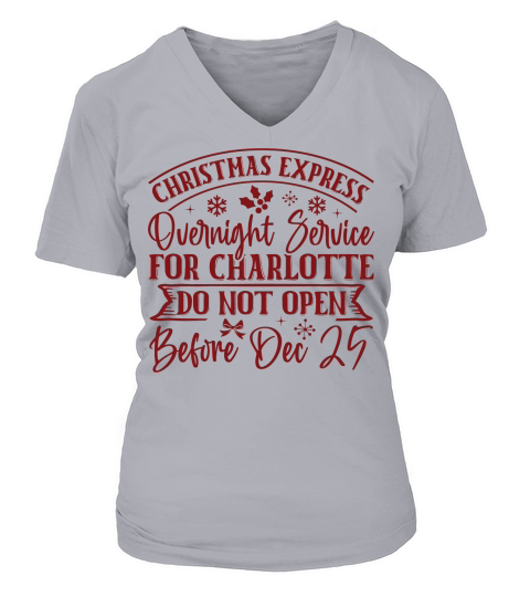 Christmas express overnight service for Charlotte V-neck T-Shirt Woman