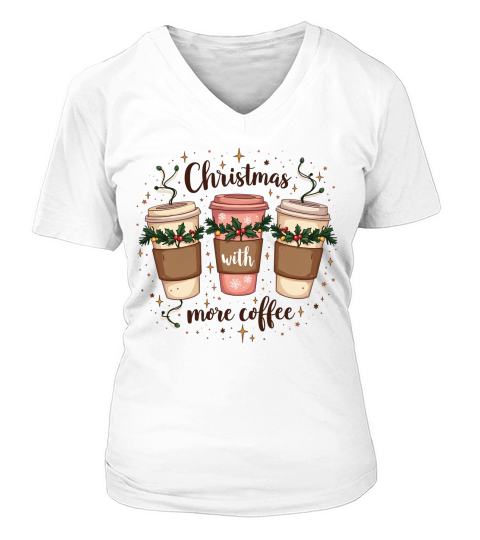 Christmas more coffee 2 V-neck T-Shirt Woman