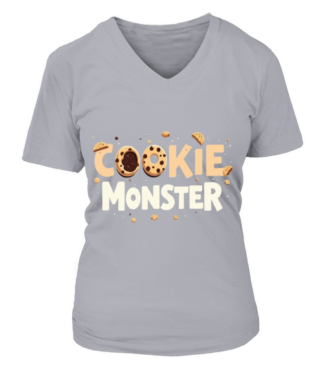Cookie monster V-neck T-Shirt Woman