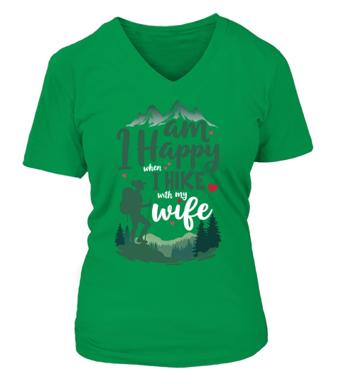 I am happy when i hike with my wife V-neck T-Shirt Woman