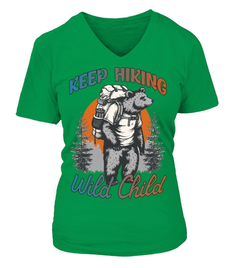 Keep Hiking, Wild Child V-neck T-Shirt Woman