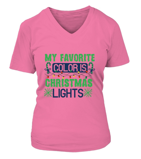 My Favorite Color is Christmas Lights V-neck T-Shirt Woman