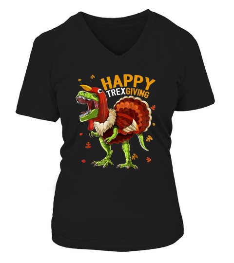 T-Rex Dinosaur Turkey thanksgiving ugly V-neck T-Shirt Woman