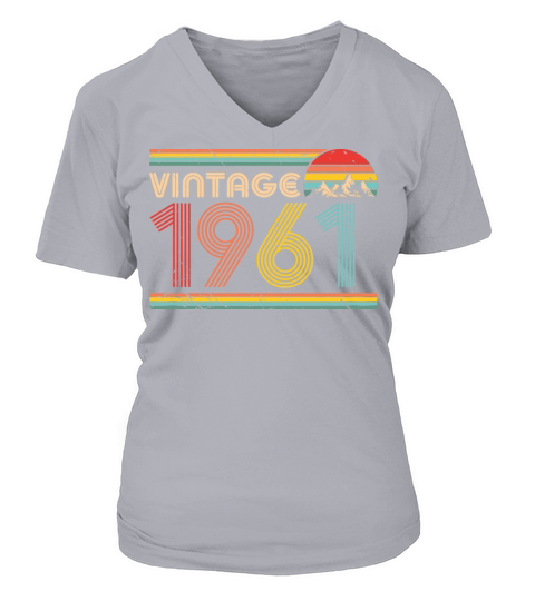 Vintage 1961 60th Birthday Est 1961 V-neck T-Shirt Woman