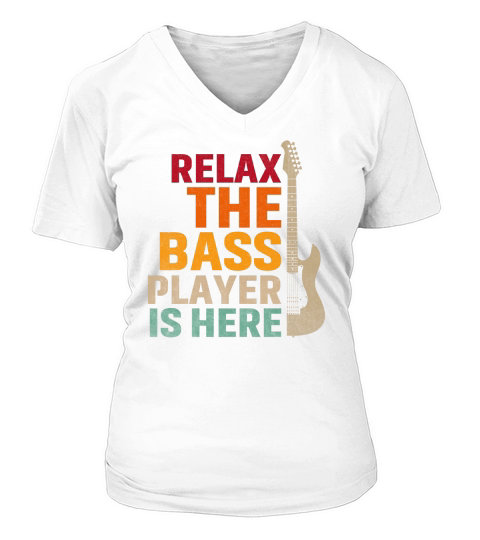 Vintage Relax the Guitar Player Is Here V-neck T-Shirt Woman