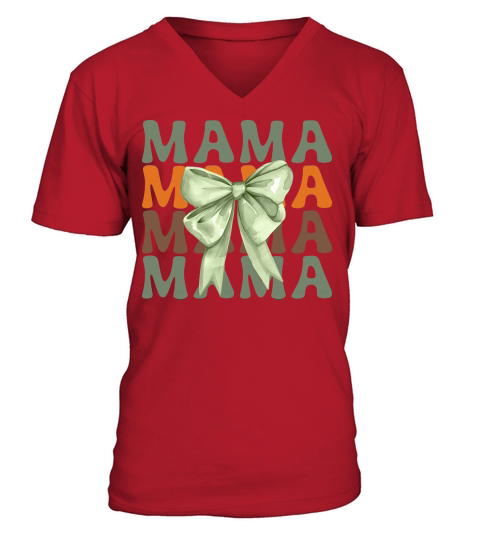 Fall Coquette   Mama rep V-Neck T-shirt