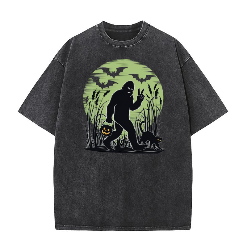 Bigfoot Halloween (1) Washed T-Shirt