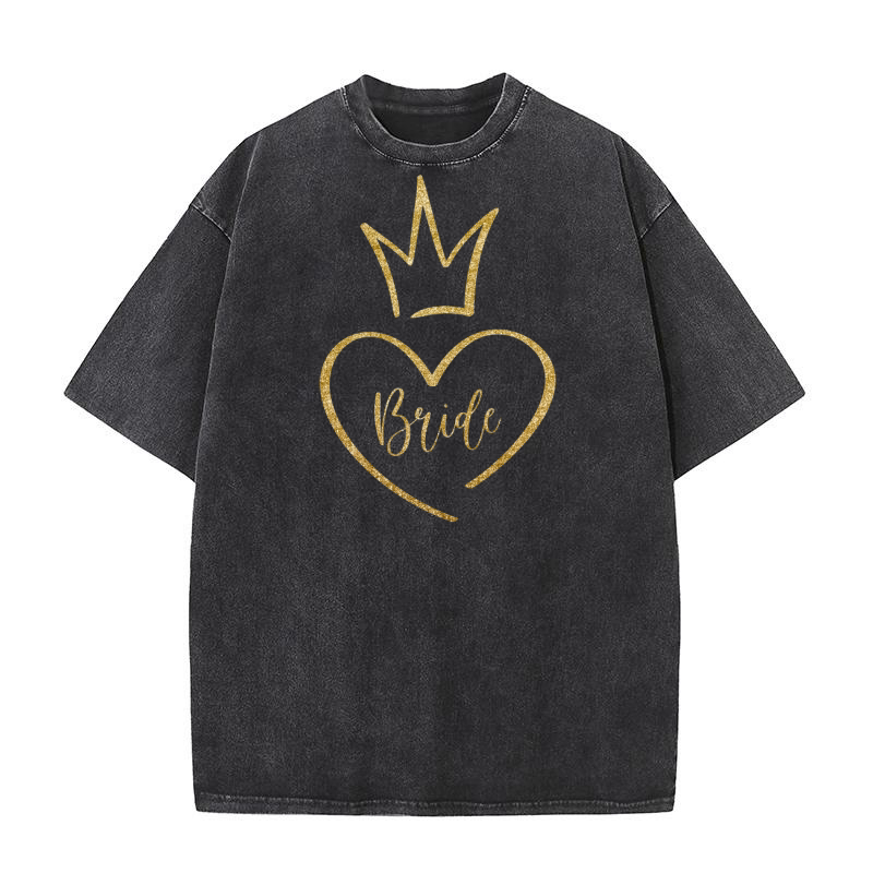 Bride Heart   Gold Washed T-Shirt