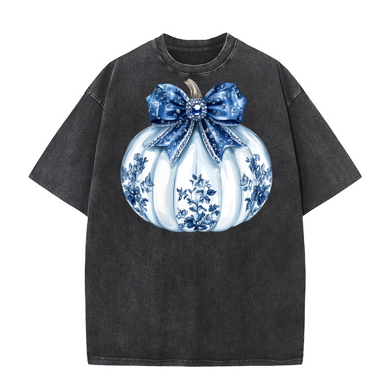 chino bow pumpkin 8 Washed T-Shirt