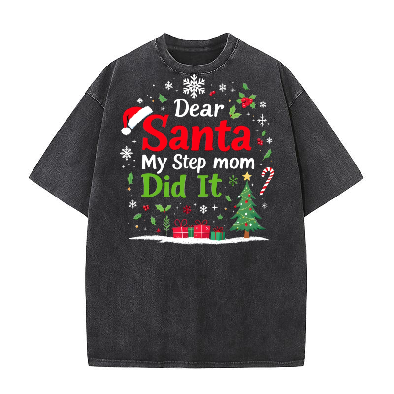 Dear santa my step mom did it 3 Washed T-Shirt