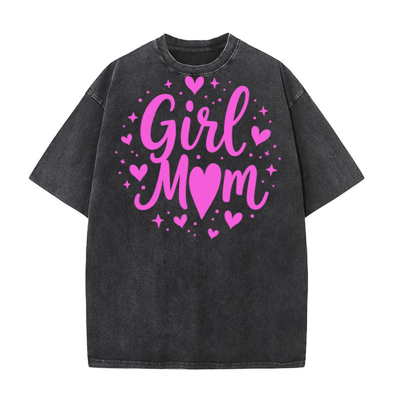 Girl mom 2 02 Washed T-Shirt
