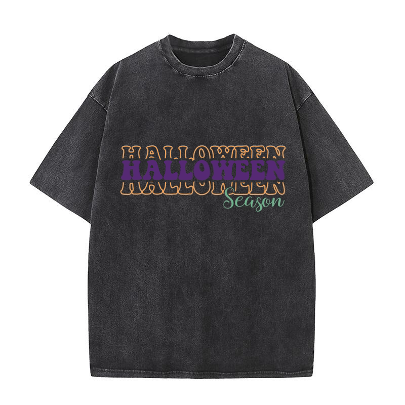 Halloween Season Retro Groovy Vintage 1.01 Washed T-Shirt
