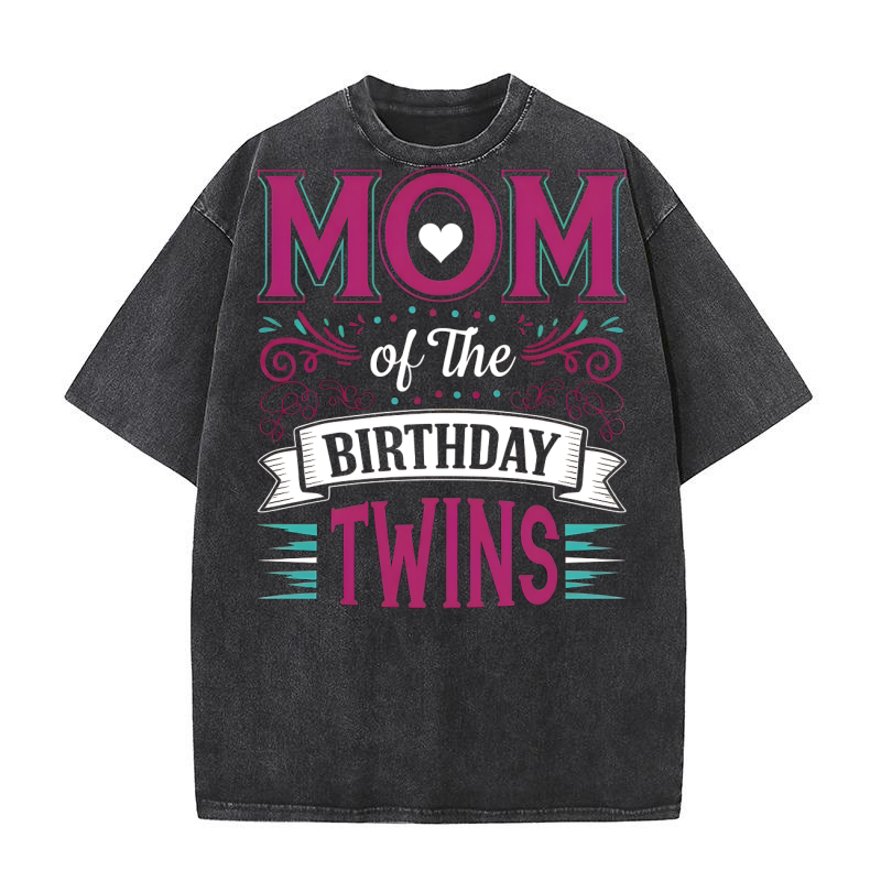 Mom Of The Birthday Twins 03 Washed T-Shirt
