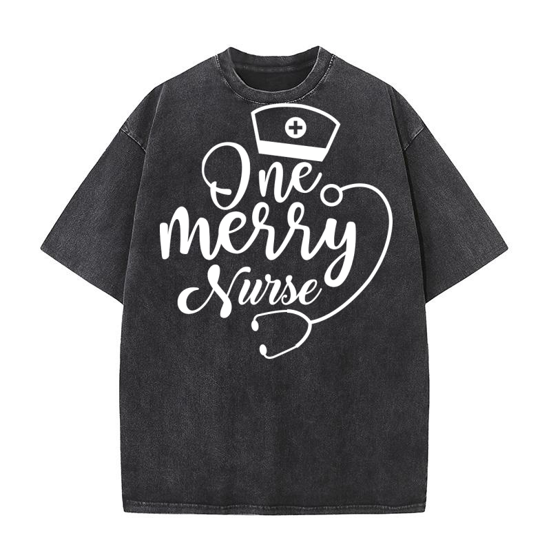 One Merry Nurse 4 Washed T-Shirt