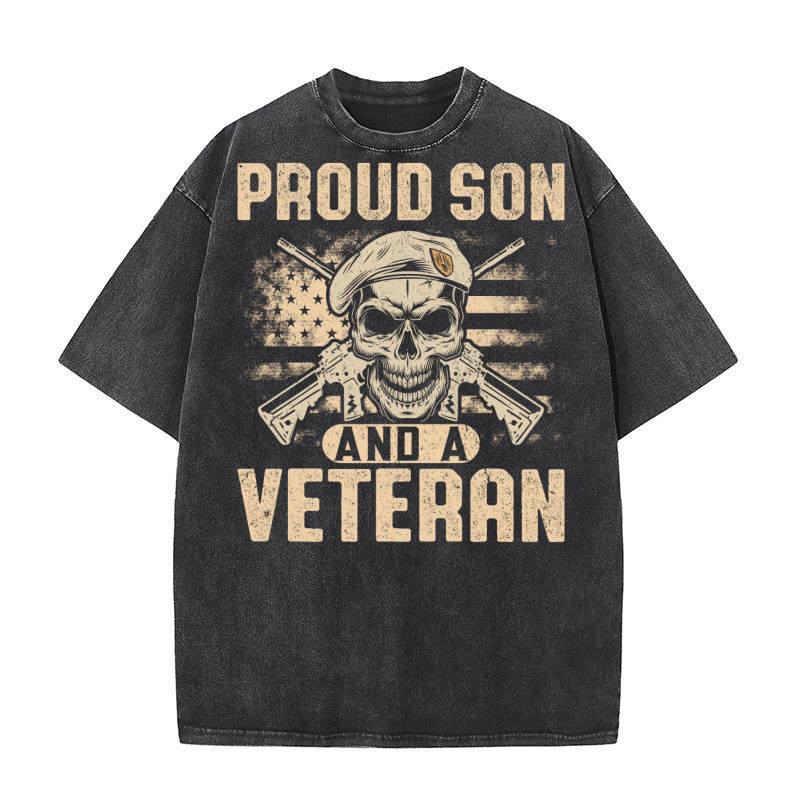 Proud Son Of A Veteran Washed T-Shirt