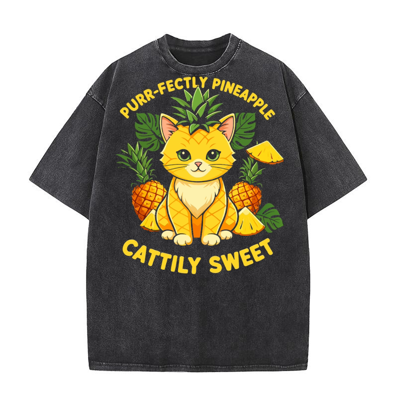 Purrfeccty Pineapple Cattily Sweet 02 Washed T-Shirt