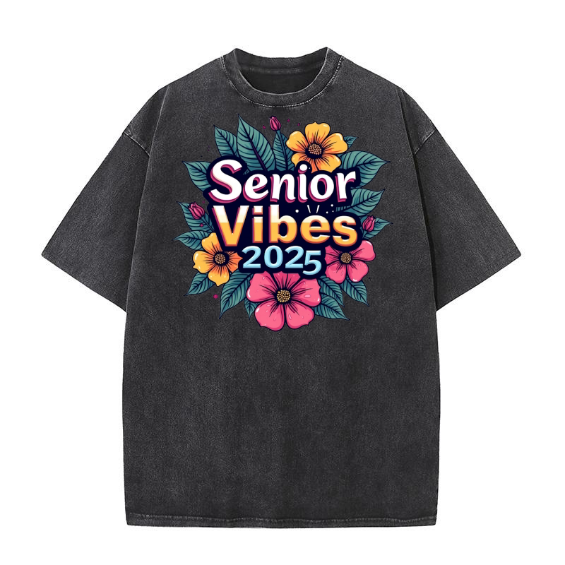 Senior Vibes 2025 Washed T-Shirt